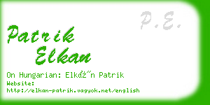 patrik elkan business card